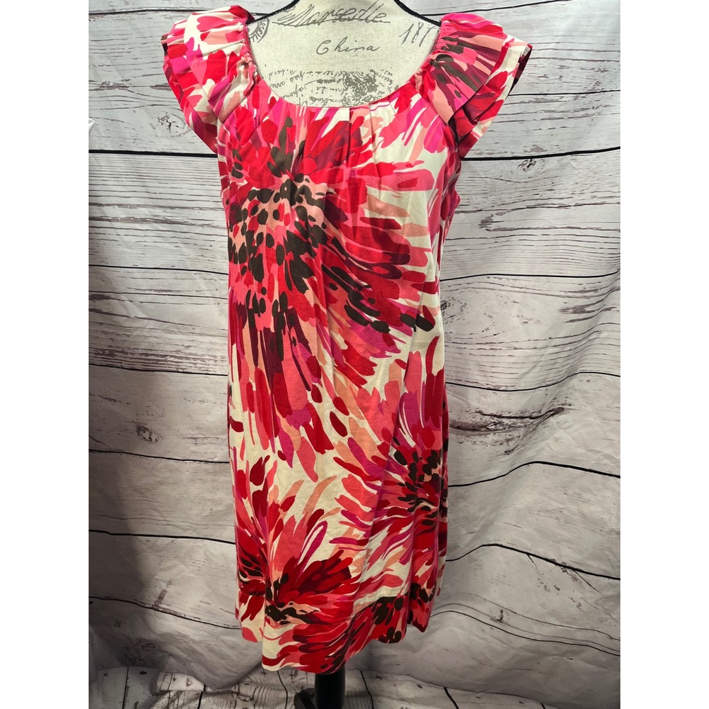 Rabbit Rabbit Rabbit Designs Pink‎ Red Floral Cotton Sheath Dress R1D48412WBJ 10